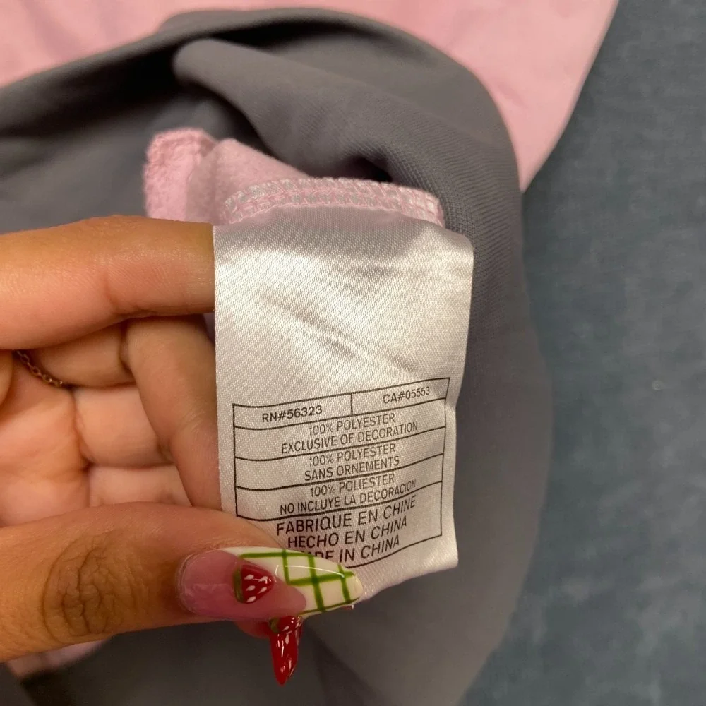 Nike Sportswear Athletic Jacket Girl L Pink Gray Fleece Lined Full Zip Mock Neck